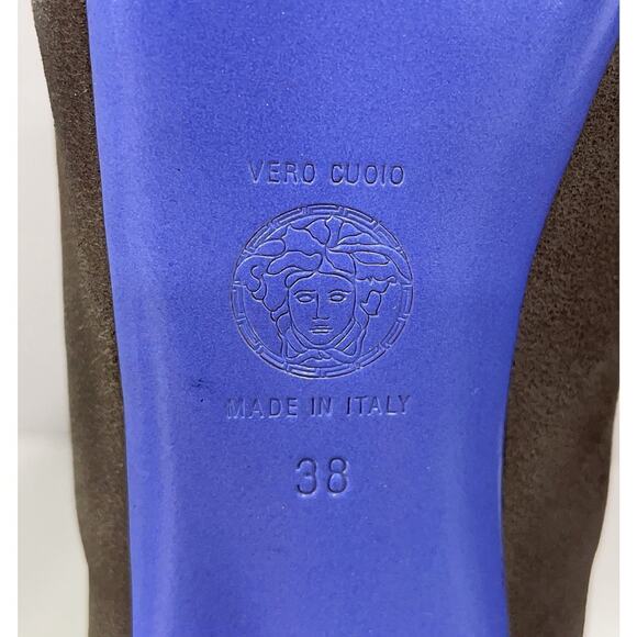 Versace Bronze Brown Shimmer Platform Stiletto Heels Size EU 39/US 9 EUC - Picture 7 of 10